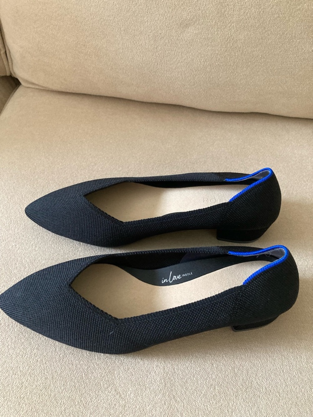 Rothy's Black Low Block Heel Flats W 9 - Picture 2 of 9